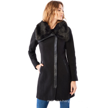 2019 women custom fancy winter fur middle long jackets coats
